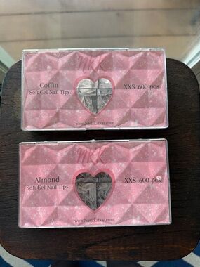 Nail Gel Tips Set - Pink Packaging (Coffin & Almond)